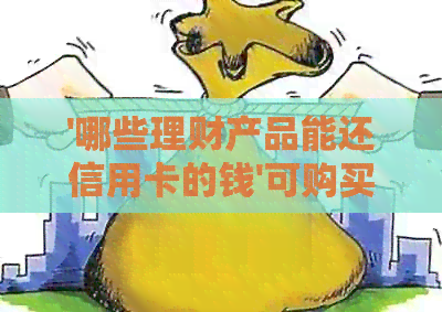 '哪些理财产品能还信用卡的钱'可购买，且可随时取出？
