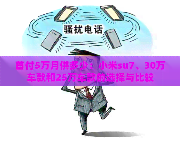 首付5万月供多少：小米su7、30万车款和25万车款的选择与比较