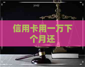 信用卡用一万下个月还