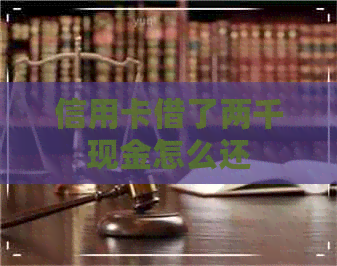 信用卡借了两千现金怎么还