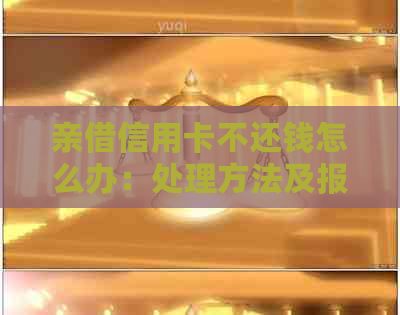 亲借信用卡不还钱怎么办：处理方法及报案建议