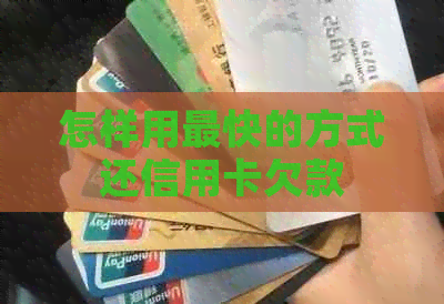 怎样用最快的方式还信用卡欠款
