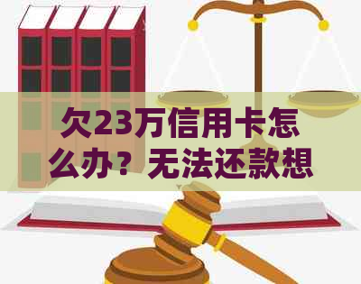 欠23万信用卡怎么办?无法还款想死,二三十万信用卡债务如何解决? 欠23万信用卡怎么办?无法还款想死,二三十万信用卡债务如何解决?