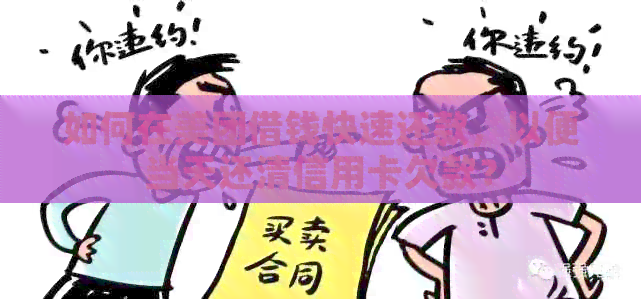 如何在美团借钱快速还款，以便当天还清信用卡欠款？