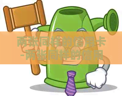 两张同样的信用卡-两张同样的信用卡,还一张就可以?