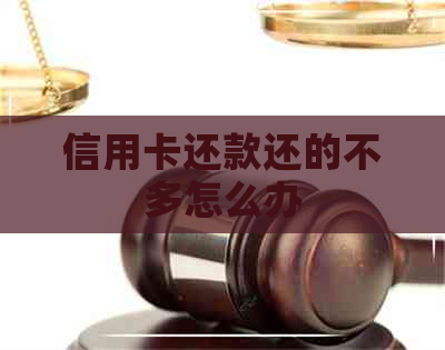 信用卡还款还的不多怎么办