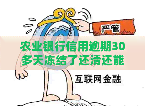 农业银行信用逾期30多天冻结了还清还能用吗？如何处理？