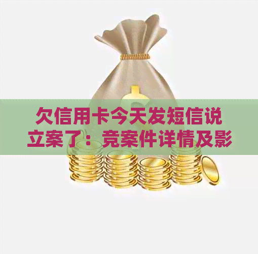 欠信用卡今天发短信说立案了：竞案件详情及影响分析