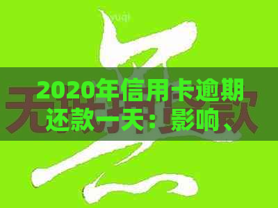 2020年信用卡逾期还款一天：影响、解决方案及注意事项