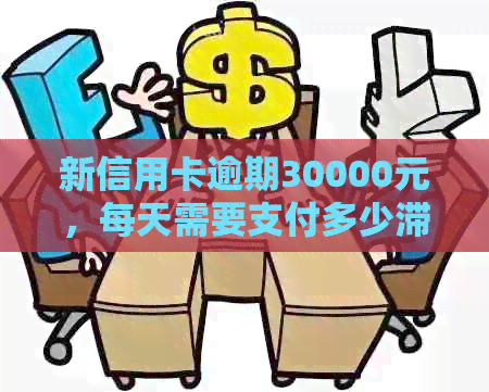 新信用卡逾期30000元，每天需要支付多少滞纳金？