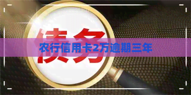 农行信用卡2万逾期三年