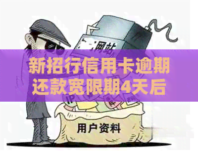 新招行信用卡逾期还款宽限期4天后怎么办？如何避免产生罚息？