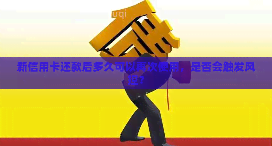 新信用卡还款后多久可以再次使用，是否会触发风控？