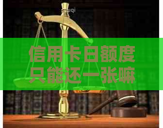 信用卡日额度只能还一张嘛怎么办？