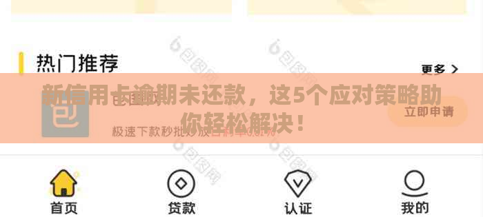 新信用卡逾期未还款，这5个应对策略助你轻松解决！