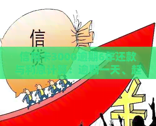 信用卡3000逾期6年还款与利息计算：逾期一天、起诉时间和5年总利息解析