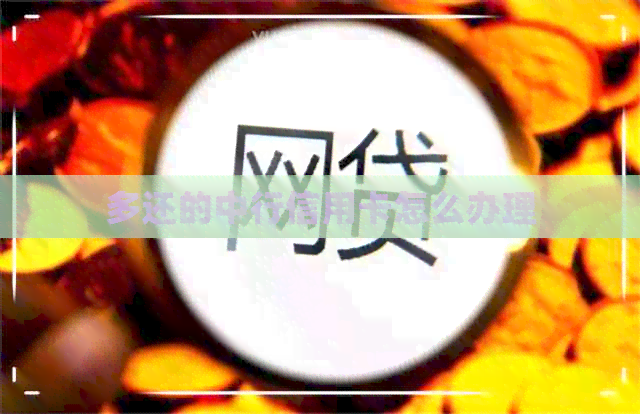 多还的中行信用卡怎么办理