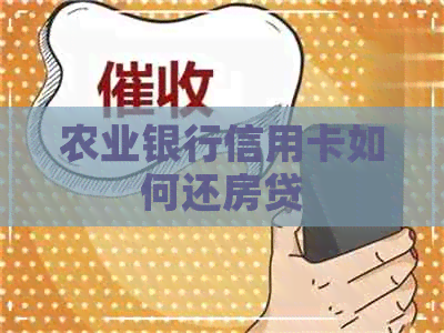 农业银行信用卡如何还房贷