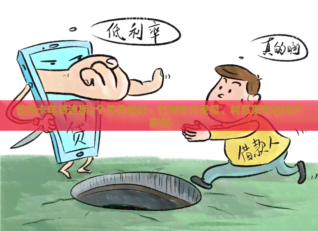 信用卡年费逾期3个月的后果：信用评分受损、利息累积和账户冻结
