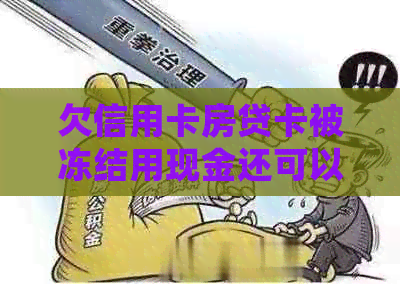 欠信用卡房贷卡被冻结用现金还可以吗，银行批不批得下，没还完能被卖吗？