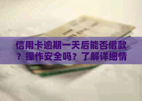 信用卡逾期一天后能否借款？操作安全吗？了解详细情况及解决方案