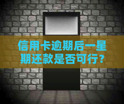 信用卡逾期后一星期还款是否可行？