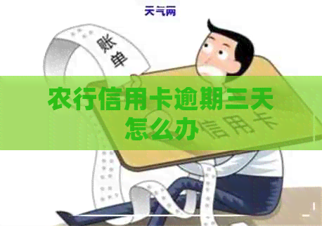 农行信用卡逾期三天怎么办