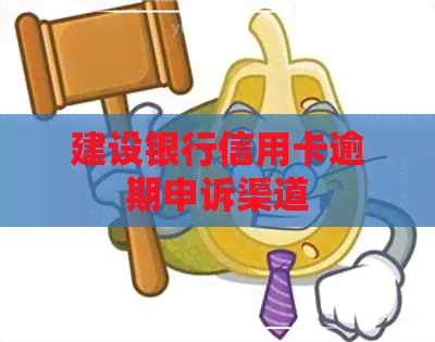 建设银行信用卡逾期申诉渠道