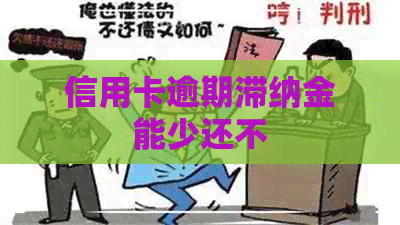 信用卡逾期滞纳金能少还不
