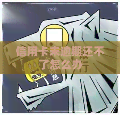 信用卡未逾期还不了怎么办