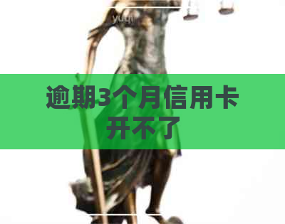 逾期3个月信用卡开不了