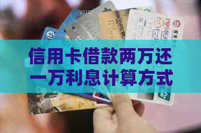 信用卡借款两万还一万利息计算方式：一年和每月应还款额详解