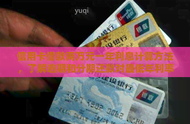 信用卡借款两万元一年利息计算方法，了解逾期和分期还款对更低年利率的影响