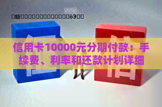 信用卡10000元分期付款：手续费、利率和还款计划详细解析
