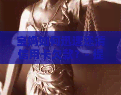 宝妈如何迅速还清信用卡欠款？- 提供全面的还款策略和实用建议
