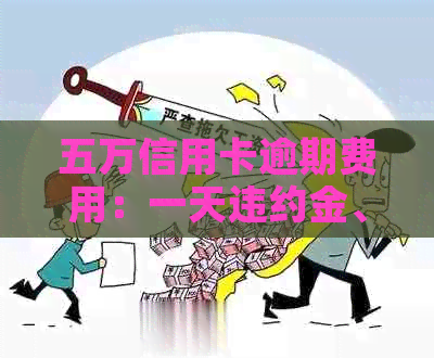五万信用卡逾期费用：一天违约金、半个月利息及五年总还款额解读