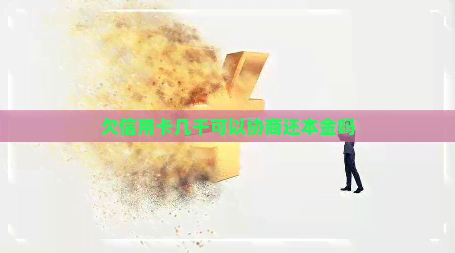 欠信用卡几千可以协商还本金吗