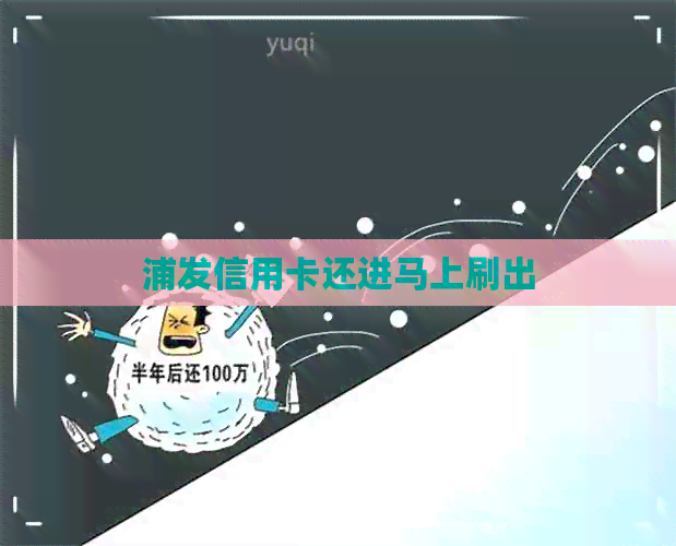浦发信用卡还进马上刷出