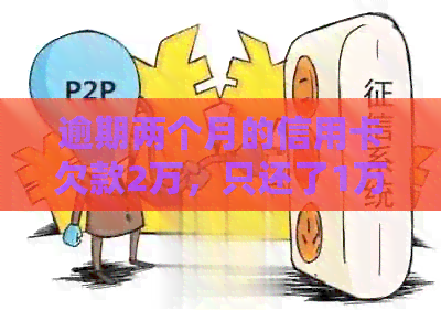 逾期两个月的信用卡欠款2万，只还了1万，利息是多少？