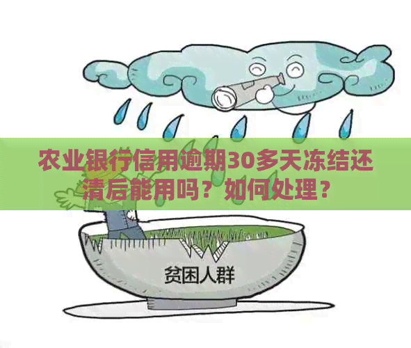 农业银行信用逾期30多天冻结还清后能用吗？如何处理？