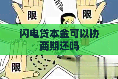 闪电贷本金可以协商期还吗