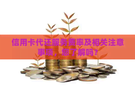 信用卡代还服务费率及相关注意事项，您了解吗？