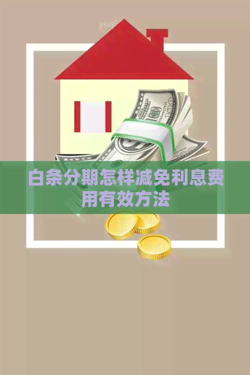 白条分期怎样减免利息费用有效方法