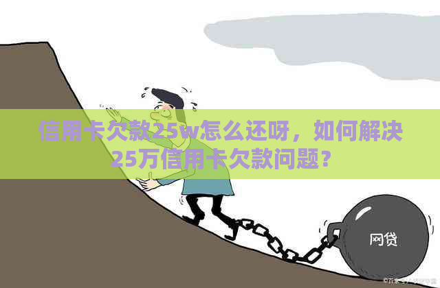 信用卡欠款25w怎么还呀，如何解决25万信用卡欠款问题？