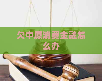 欠中原消费金融怎么办