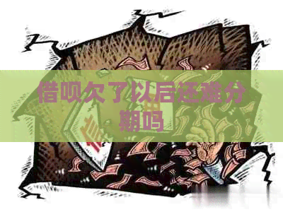网贷欠了以后还难分期吗