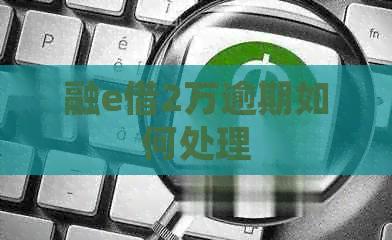 融e借2万逾期如何处理