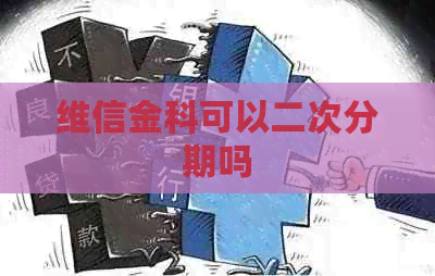 维信金科可以二次分期吗