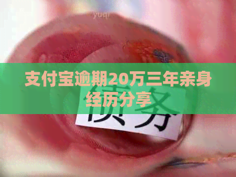 支付宝逾期20万三年亲身经历分享