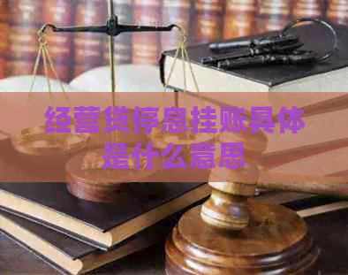 经营贷停息挂账具体是什么意思